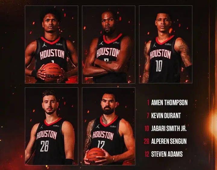 新版hga030_杜兰特领衔死亡五大新版hga030！火箭揭幕战首发平均身高2米09